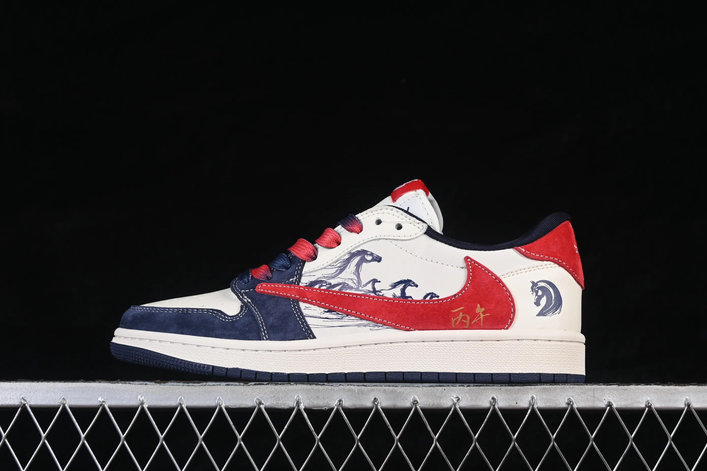 All categories Air Jordan Jordan series basketball shoes Air Jordan 1 Low High-end customized low-top sneakers Air Jordan 1 Low AJ1 Joe 1 Year of the Horse ink limited edition High-end customized low-top retro basketball shoes FC1688-251